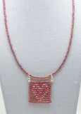 Heart Patterned Beaded Fidget Necklaces - Foldable, rollable, elegant stims - Kinetic Color Foundry