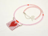 Heart Patterned Beaded Fidget Necklaces - Foldable, rollable, elegant stims - Kinetic Color Foundry