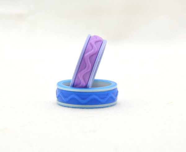 Wave Pattern Fidget Ring - Kinetic Color Foundry