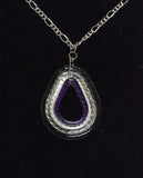Teardrop-shaped Asexual Pride Necklace - Kinetic Color Foundry