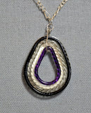 Teardrop-shaped Asexual Pride Necklace - Kinetic Color Foundry