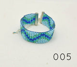 Ocean Blue Waves series; Beaded Loom Bracelets for Tactile Stimming while Looking Fancy - Kinetic Color Foundry
