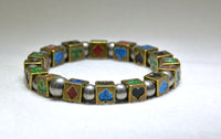 Kamen Rider Blade stretch bracelet with handpainted cube beads - Kinetic Color Foundry