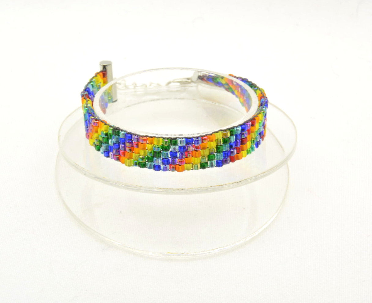 Rainbow woven bracelet – Kinetic Color Foundry