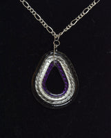Teardrop-shaped Asexual Pride Necklace - Kinetic Color Foundry